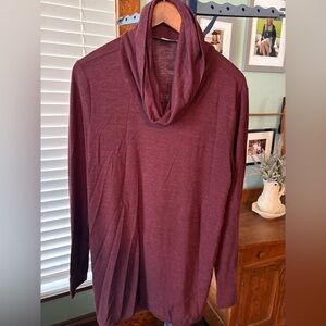 LOFT Burgundy Cowl Neck Top